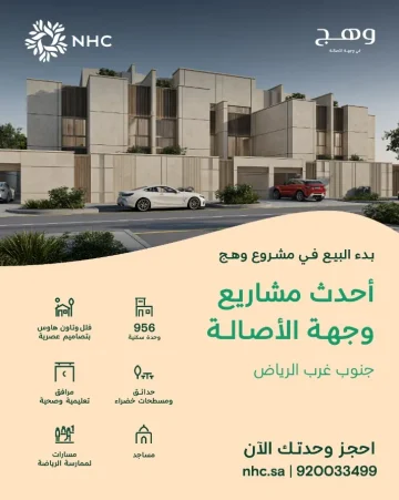 بدء بيع مشروع “وهج” في الرياض بأسعار تبدأ من 719 ألف ريال – NHC تكشف التفاصيل
