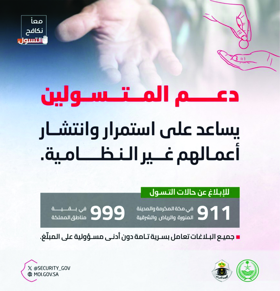دعم المتسولين يعزز نشاطاتهم غير القانونية ويهدد النظام الاجتماعي