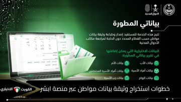 بياناتي المطورة.. خطوات استخراج وثيقة بيانات مواطن عبر منصة ابشر absher.sa
