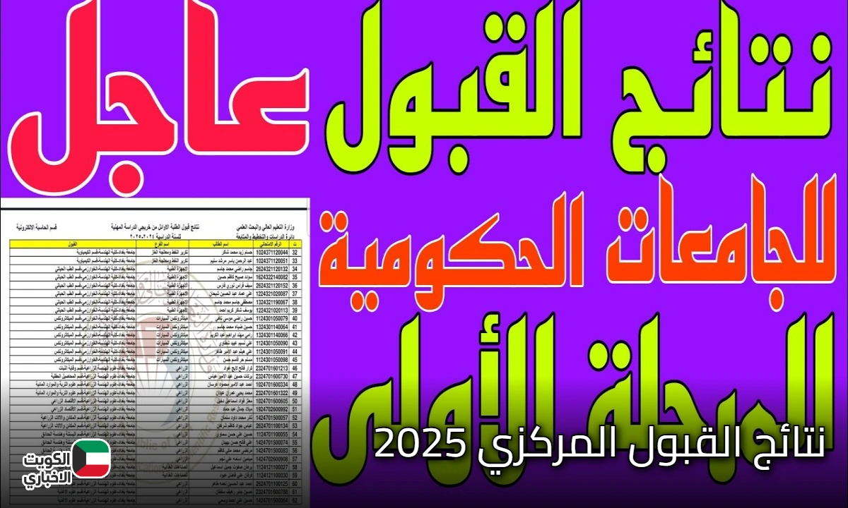 تنزيل النتائج بعد قليل .. نتائج القبول المركزي 2025 عبر موقع وزارة التعليم العالي العراقي