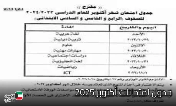 رسميا | إعلان جدول امتحانات أكتوبر 2025 بمحافظة الجيزة.. اعرف موعد امتحانك