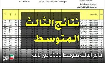 ظهور نتائج الثالث متوسط 2025 الدور الثالث في عدد من المحافظات رسميًا