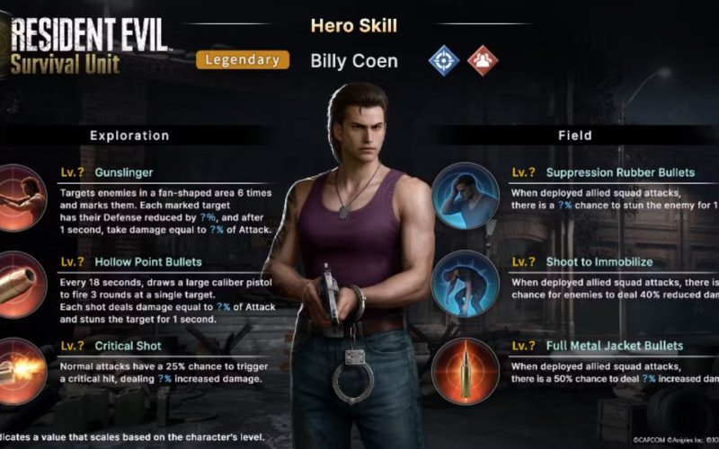 طريقة الحصول على شخصيات Chris و Rebecca و Billy في لعبة Resident Evil Survival Unit – الجزء الثاني